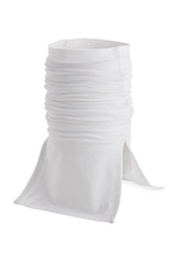 Coolibar Sun Neck Gaiter Key West White angled view highlights breathable fabric