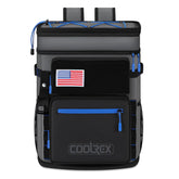 COOLREX large backpack cooler top compartment stores snacks and drinks on the go.