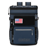 COOLREX Large Backpack Cooler top compartment keeps snacks organized for on-the-go trips.