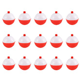Coopay 2-inch red and white fishing bobber set - 15 pieces
