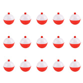 Coopay red and white snap-on fishing bobbers 1.5 inch - 15pcs