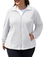 COOTRY plus size fleece jacket front zip for warm layering and easy on/off