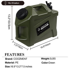 COOZMENT water container with cleaning brush for easy maintenance