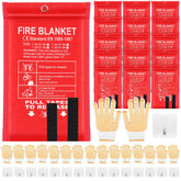 Copkim 15-pack emergency fire blankets with gloves and hooks for quick home safety.