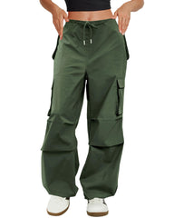 COPYLEAF cargo pants olive green front view versatile daily wear