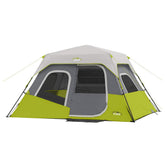CORE 6-person instant cabin tent pop-up setup demonstrates fast family camping assembly.