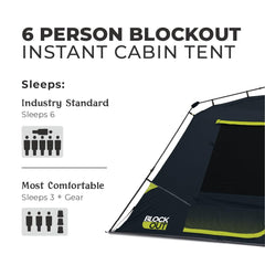 CORE Blackout 6P interior with pre-attached poles – clutter-free organization inside.