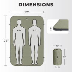 CORE Double Self Inflating Camping Bed features plush foam surface for supportive sleep.
