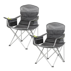 CORE padded quad chair with built-in cooler keeps drinks cold at outdoor events