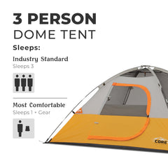 CORE Tent 3 Person interior with gear loft keeps essentials within reach.