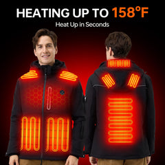 COREEDGE heated jacket shows eight heating zones delivering targeted warmth for cold conditions
