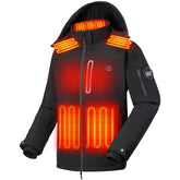COREEDGE men's heated jacket with battery pack powering long-lasting outdoor warmth
