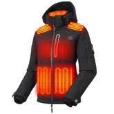 COREEDGE women's heated jacket front view with battery pack enables all-day warmth outdoors.
