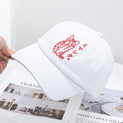 CORIRESHA cat embroidery cap left side view for everyday comfort