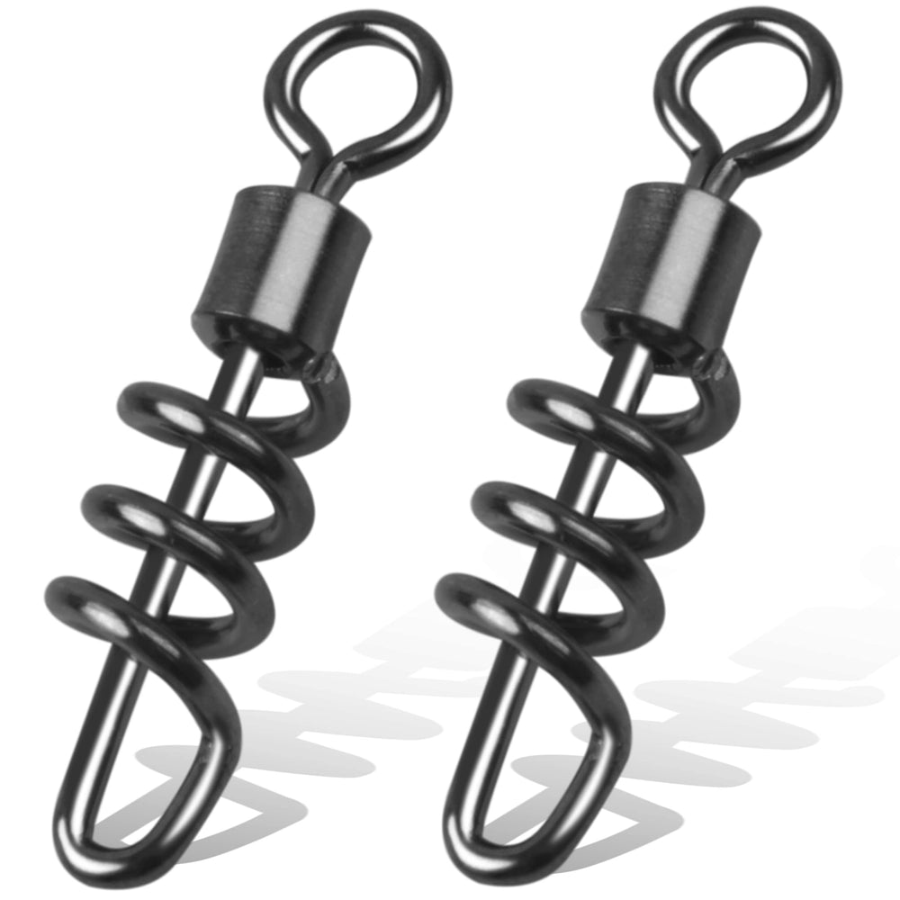 Corkscrew snap fishing swivels 8# - 50pcs