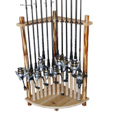 Corner Log 12 Fishing Rod Rack rustic pine finish front view
