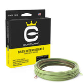 Cortland Bass Intermediate fly line close-up, showing clear camo coating and strength for bass tactics.