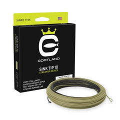 Cortland Streamer Sink Tip 10 front view shows durable line design for quick loading.