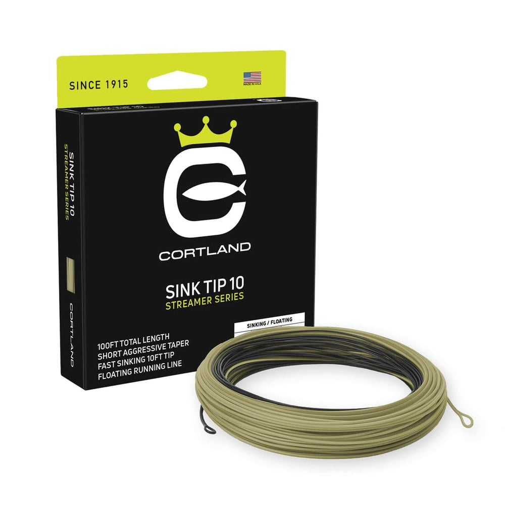Cortland Streamer Sink Tip 10 head highlights the aggressive taper for mid-water presentations.