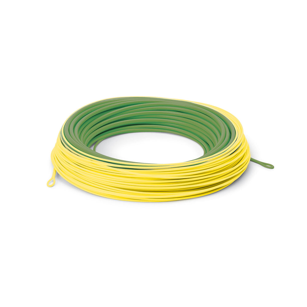 Cortland Trout Boss HTx 100ft floating line glides through air for precise dry fly casts.