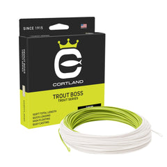 Cortland Trout Boss line chartreuse/white full product shot for versatile trout fishing