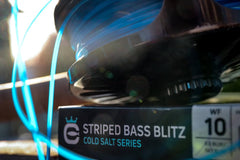 Close-up head design of Cortland Striped Bass Blitz fly line