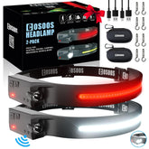 COSOOS Original 2 headlamp worn on head with silicone strap for hands-free hiking.