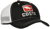 Costa XL Trucker Hat Bass Black White - front view