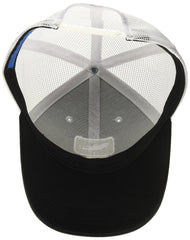 Costa XL Trucker Hat Bass Black White - bass design applique close-up