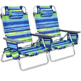 COSTWAY two-pack beach chairs folded for easy transport.