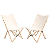 Costway butterfly chair front view shows bamboo frame and breathable canvas seat.