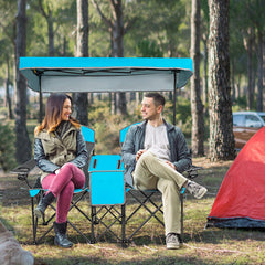 Costway camping chair with cup holder keeps water within reach during outdoor activities.