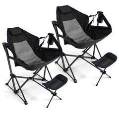 Costway folding camping chair with footrest for extended outdoor comfort