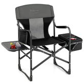 Costway folding camping chair with side table for outdoor meals
