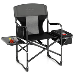 Costway folding camping chair with side table for outdoor meals