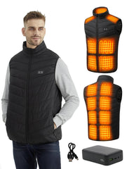 Cosy Life heated vest front view demonstrates portable warmth for outdoor activities like hiking