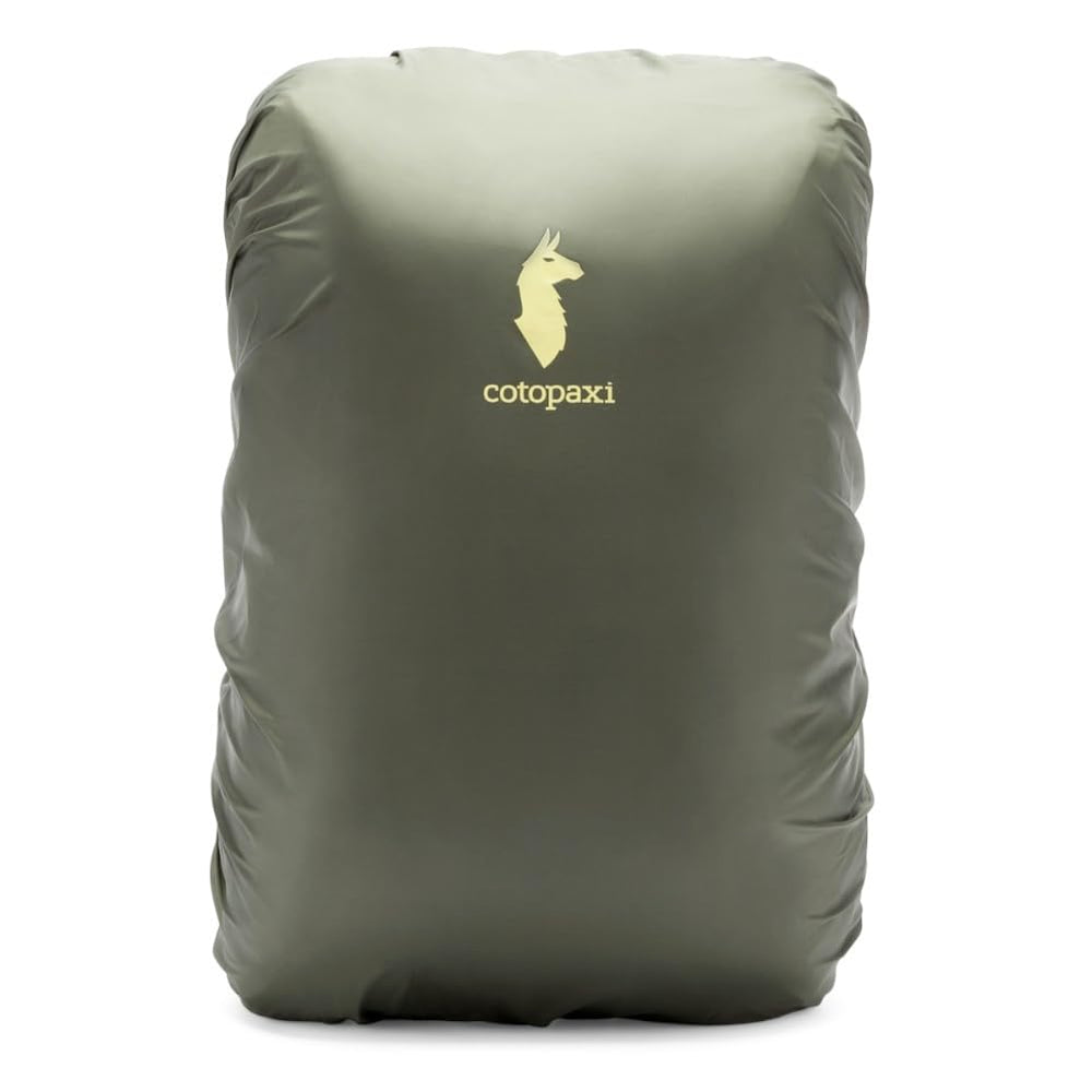 Cotopaxi Seco 45L Rain Cover rolled in its own bag for compact storage.