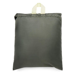 Cotopaxi Seco 45L Rain Cover in drizzle demonstrating water-resistant coverage.