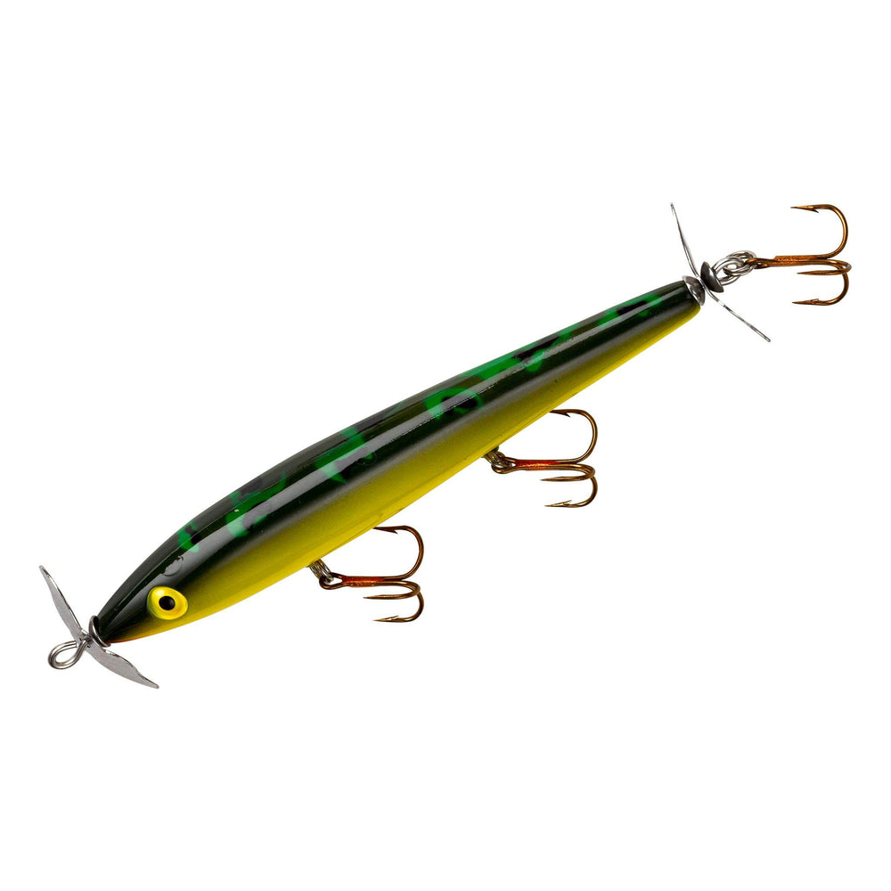 Cotton Cordell Boy Howdy topwater lure in action, attracting bass at dawn.