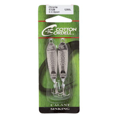 Cotton Cordell CC Spoon hammered-sides in silver highlights light reflection for predator fish