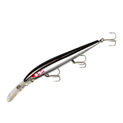 Cotton Cordell Deep Diving Red Fin chrome back lure for deep-water bass strikes.