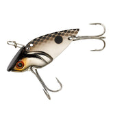 Cotton Cordell Gay Blade Chrome-Black front view shows tight wiggle and flash for bass.