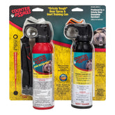 Counter Assault bear spray with 32-foot range for quick wildlife deterrence.