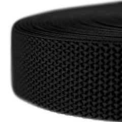 Country Brook Design 25-yard black polypropylene webbing for durable outdoor straps