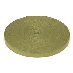 Country Brook Design 5/8-inch berry compliant camo webbing closeup; durable olive green for projects.