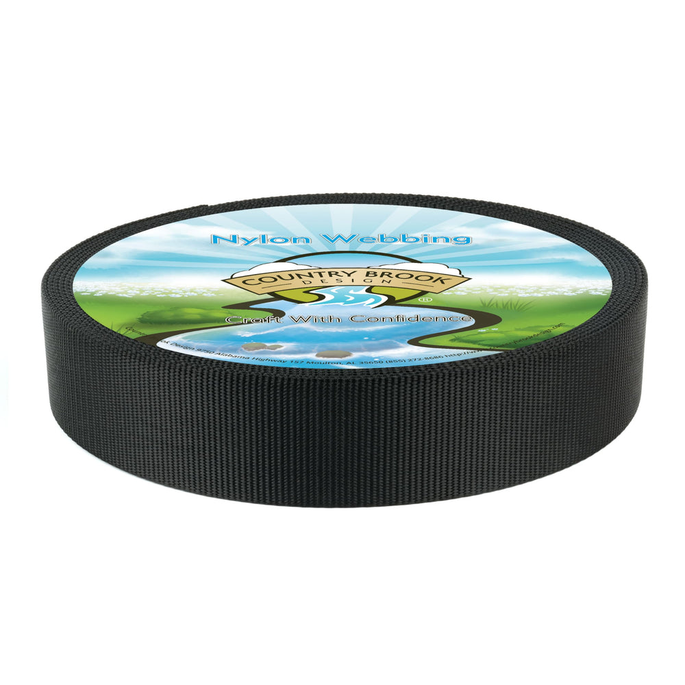 Country Brook Design black heavy nylon webbing close-up texture for durability