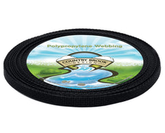 Country Brook Design polypro webbing roll in black for durable outdoor gear