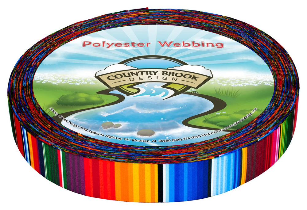 Country Brook Design serape photo-quality polyester 10-yard webbing for vibrant crafts.