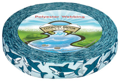 Country Brook Design sharks photo-quality polyester webbing for durable key fobs and handles.