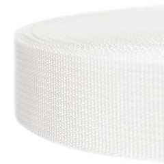 Country Brook Design white lite weight nylon webbing on roll, flexible for cosplay.